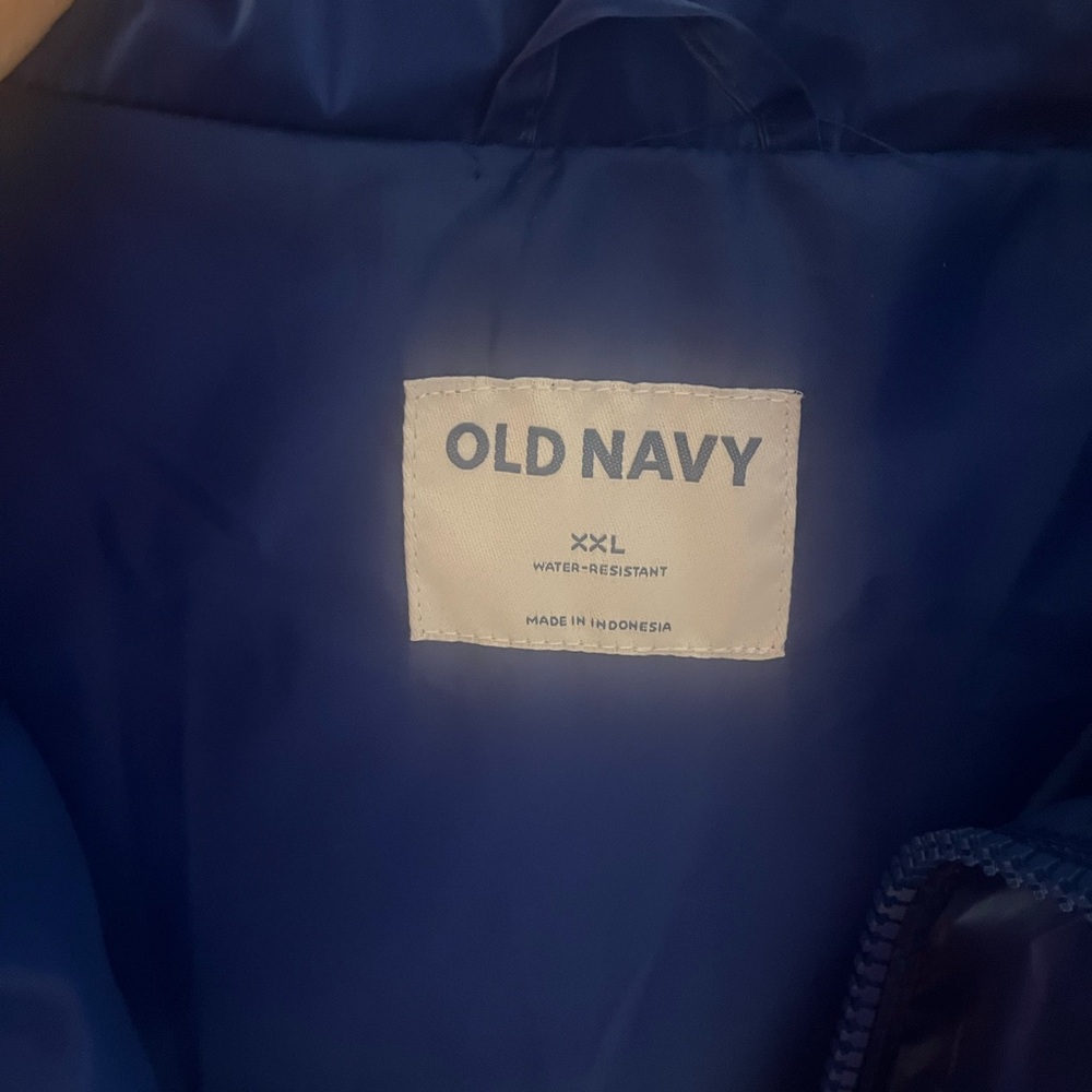 Old Navy Shiny Puffer Vest Catalyst Blue size XXL Weather Resistant - Picture 2 of 6